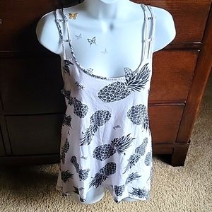 Medium PINK pineapple print tank/cover up